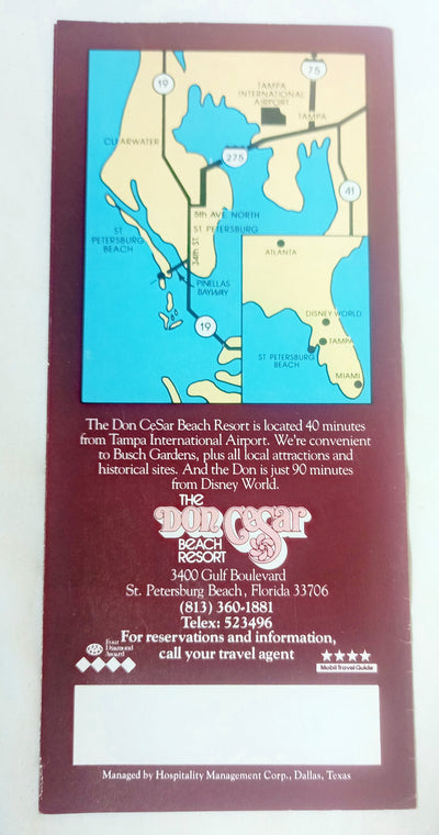 Don CeSar Beach Resort St Petersburg Beach Brochure Early 1980's - TulipStuff