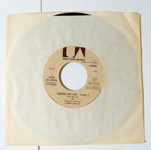 Don McLean American Pie 7" Vinyl 45RPM Record Classic Rock 1971 - TulipStuff