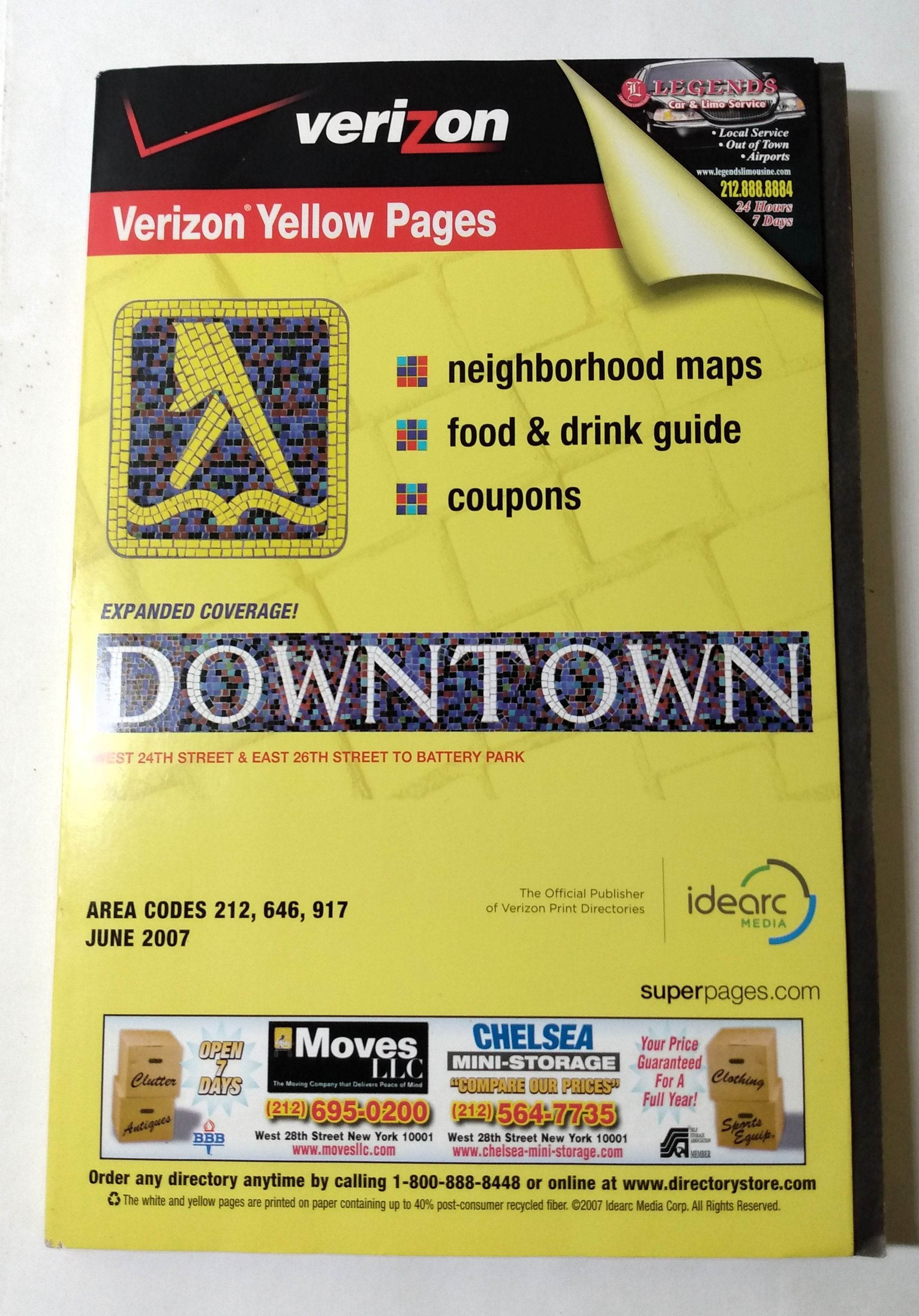 Verizon Yellow Pages Downtown Manhattan Telephone Book NYC 2007