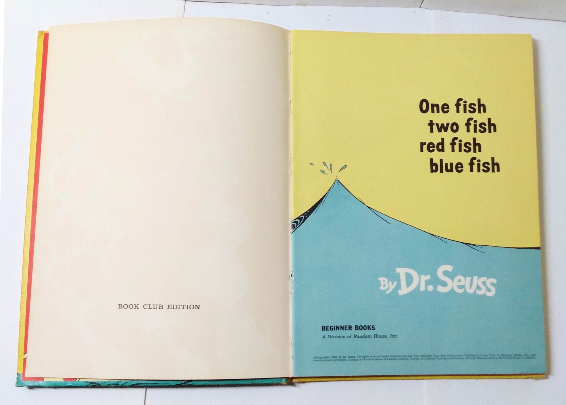 Dr Seuss One Fish Two Fish Red Fish Blue Fish Beginner Books 1960 - TulipStuff