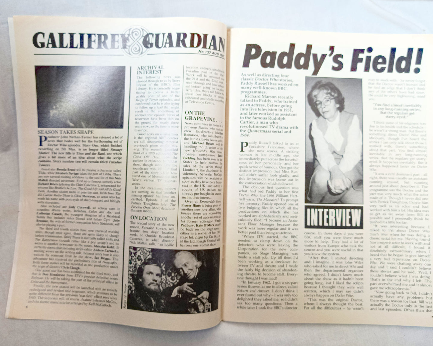 Doctor Who Magazine #127 Aug 1987 Paddy Russell Longleat Worldshapers - TulipStuff