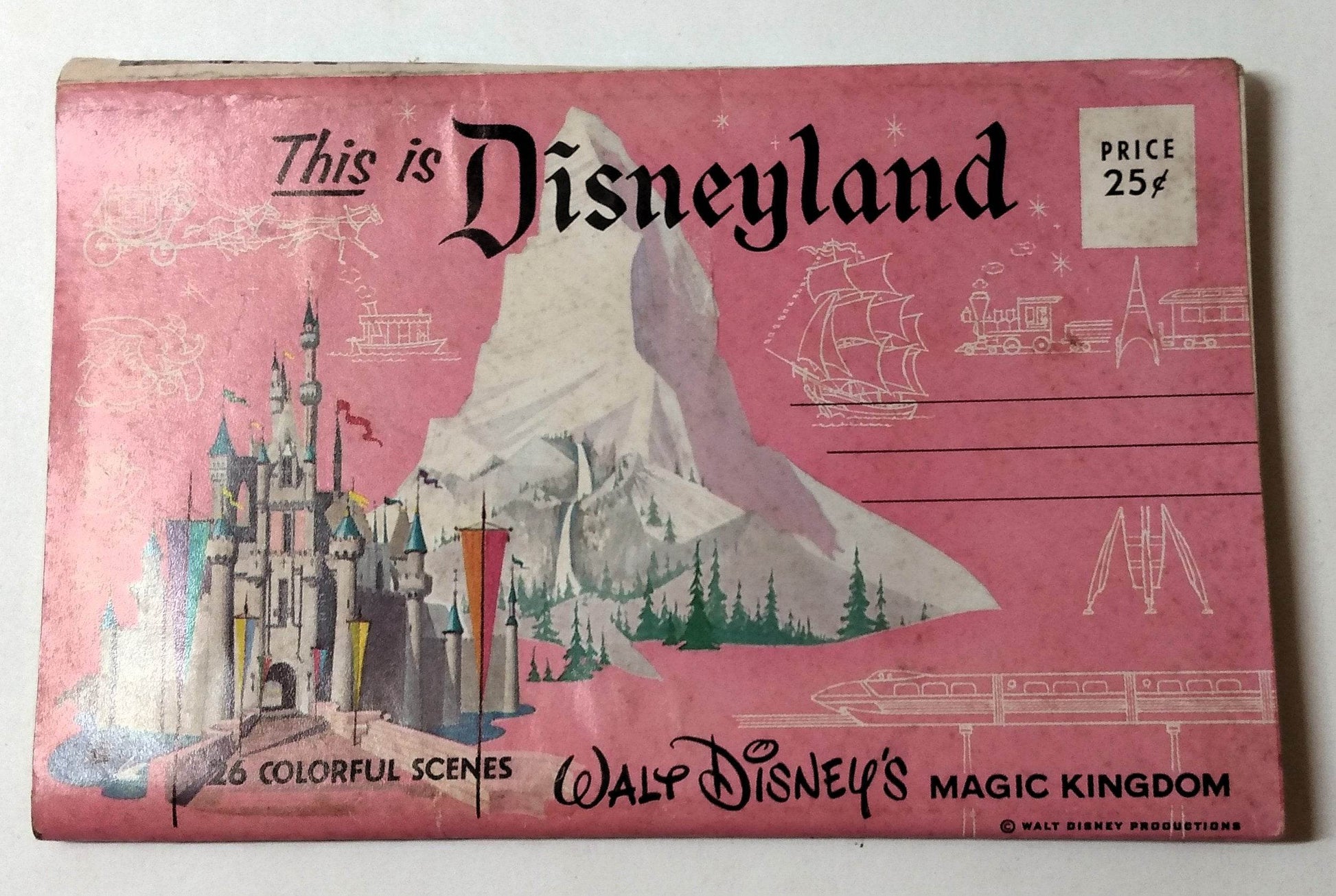 This Is Disneyland Magic Kingdom Souvenir Postcard Booklet 1960 - TulipStuff