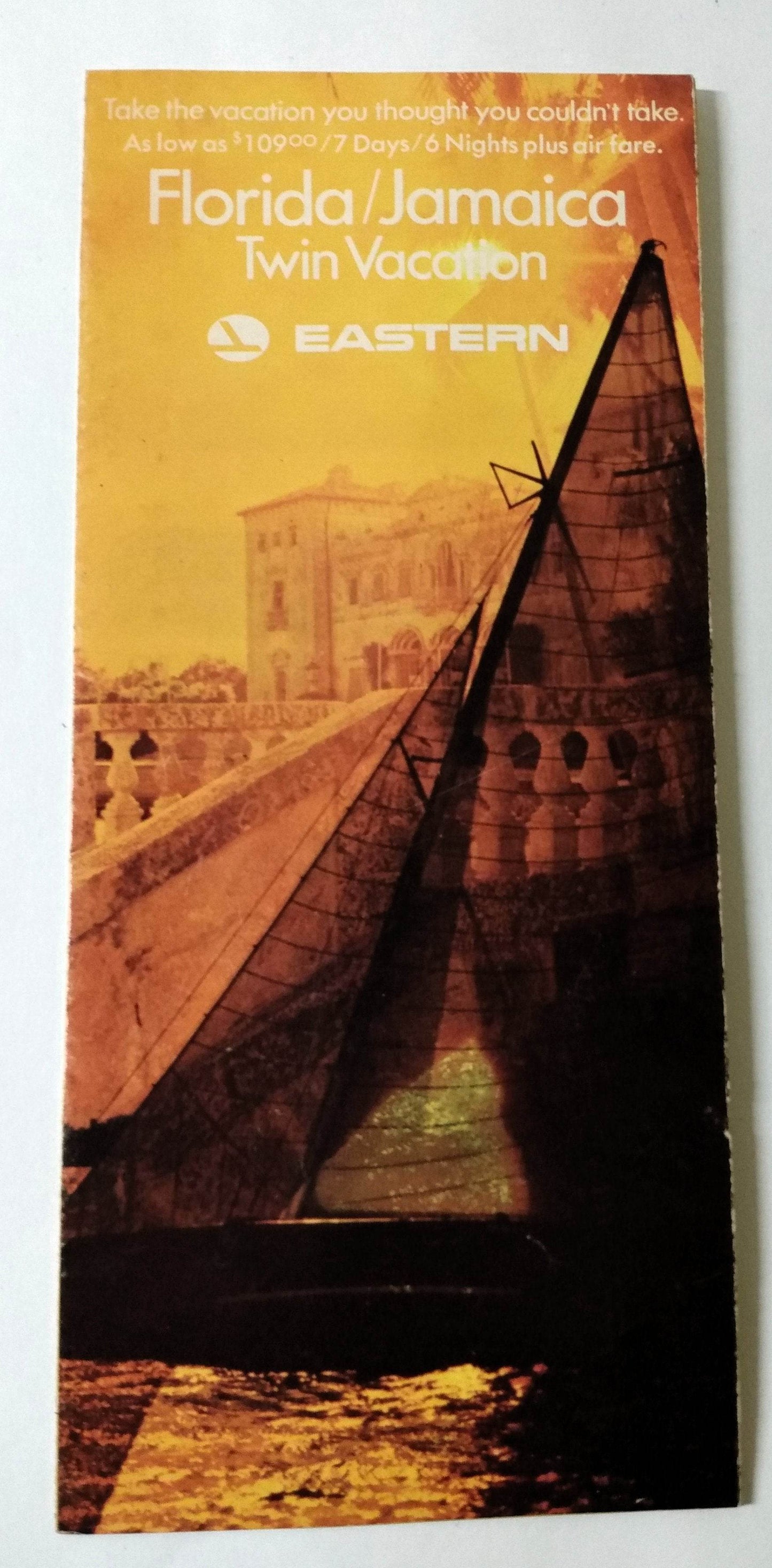 Eastern Airlines Florida Jamaica Twin Vacation Packages Brochure 1968 - TulipStuff