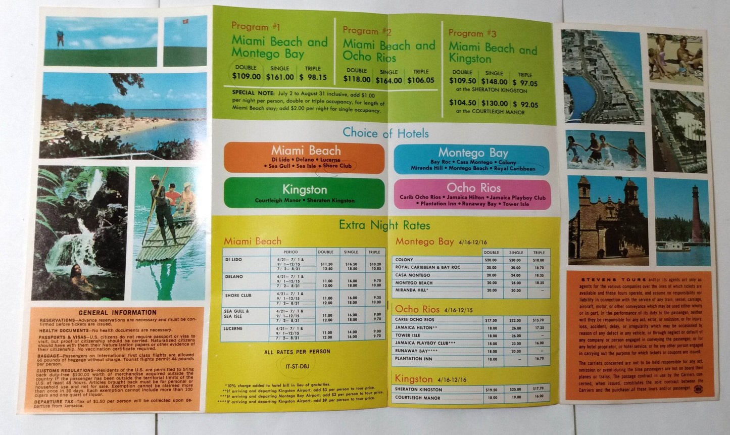 Eastern Airlines Florida Jamaica Twin Vacation Packages Brochure 1968 - TulipStuff