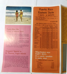 Eastern Airlines Party Rico Time In Puerto Rico Vacation Brochure 1968 - TulipStuff