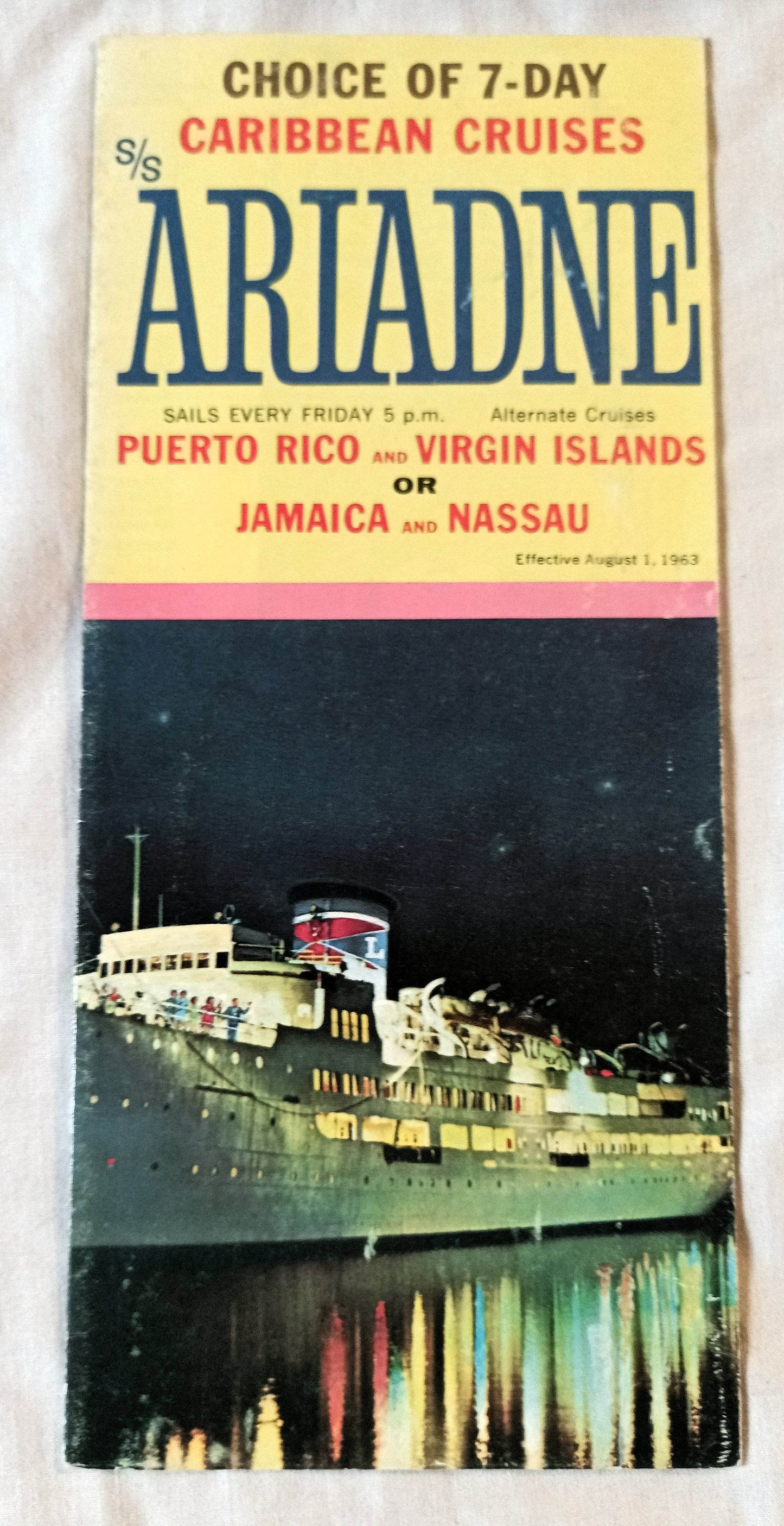 Eastern Steamship Lines ss Ariadne Caribbean Cruises Brochure 1963 - TulipStuff