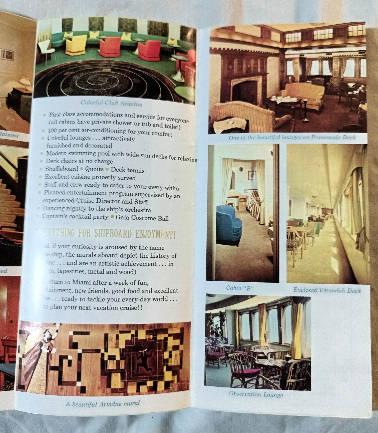 Eastern Steamship Lines ss Ariadne Caribbean Cruises Brochure 1963 - TulipStuff