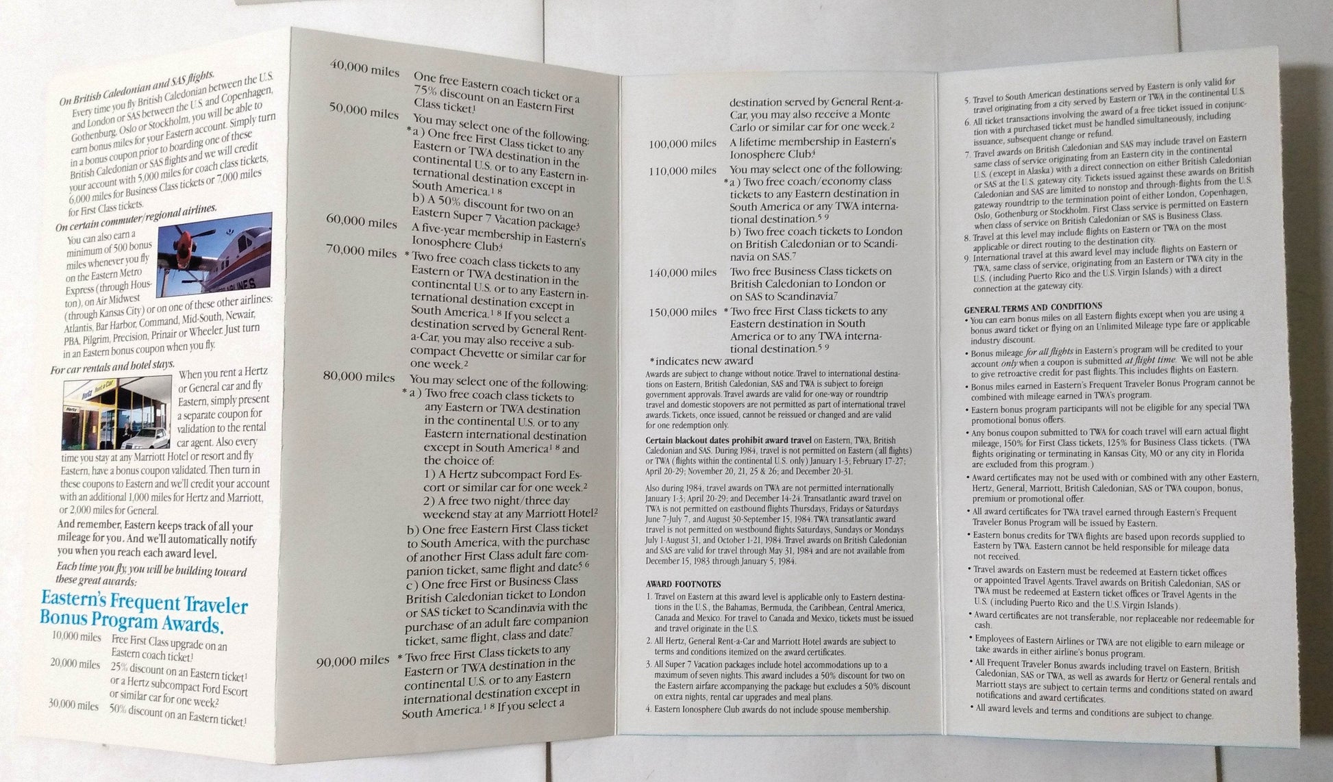 Eastern Airlines 1984 Frequent Traveler Bonus Program Brochure - TulipStuff