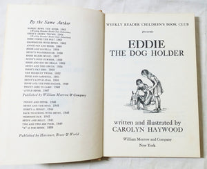 Eddie The Dog Holder Carolyn Haywood Weekly Reader Hardcover 1966 - TulipStuff