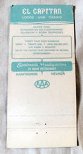 Load image into Gallery viewer, El Capitan Lodge And Casino Hawthorne Nevada Matchbook Cover 1970&#39;s - TulipStuff
