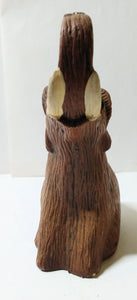 Vintage Elephant Trunk Up Green Eyed Figurine Hong Kong Early 1970's - TulipStuff