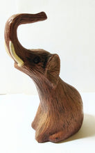 Load image into Gallery viewer, Vintage Elephant Trunk Up Green Eyed Figurine Hong Kong Early 1970&#39;s - TulipStuff
