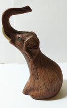 Load image into Gallery viewer, Vintage Elephant Trunk Up Green Eyed Figurine Hong Kong Early 1970&#39;s - TulipStuff
