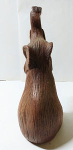 Vintage Elephant Trunk Up Green Eyed Figurine Hong Kong Early 1970's - TulipStuff