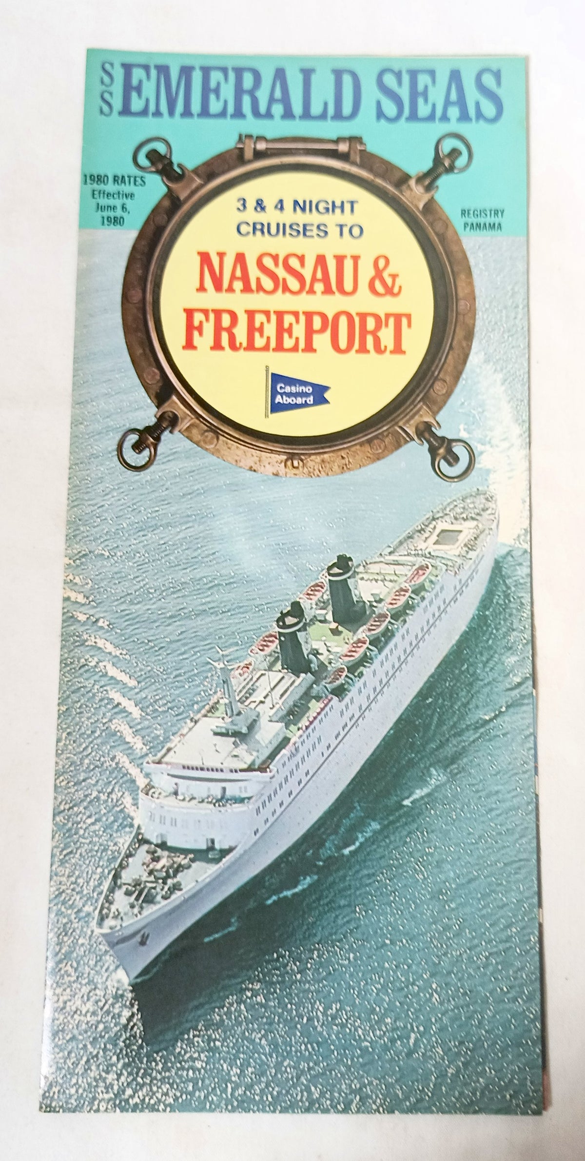 Eastern Cruise Lines ss Emerald Seas 1980 Bahamas Cruises Brochure - TulipStuff