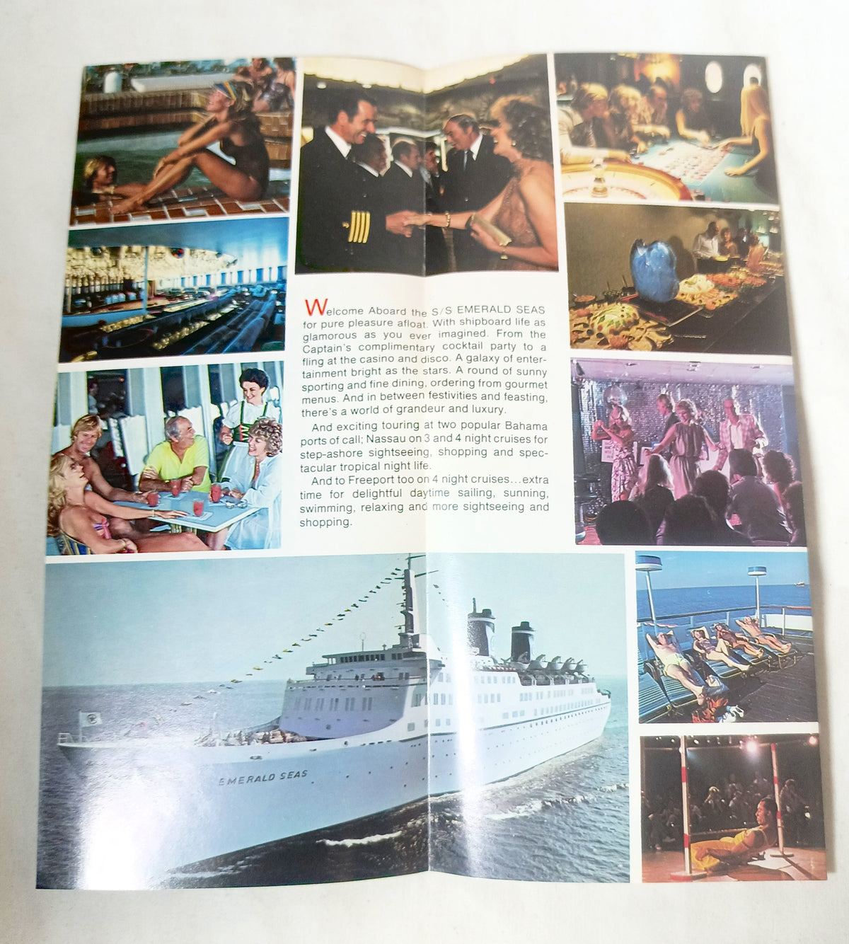 Eastern Cruise Lines ss Emerald Seas 1980 Bahamas Cruises Brochure - TulipStuff