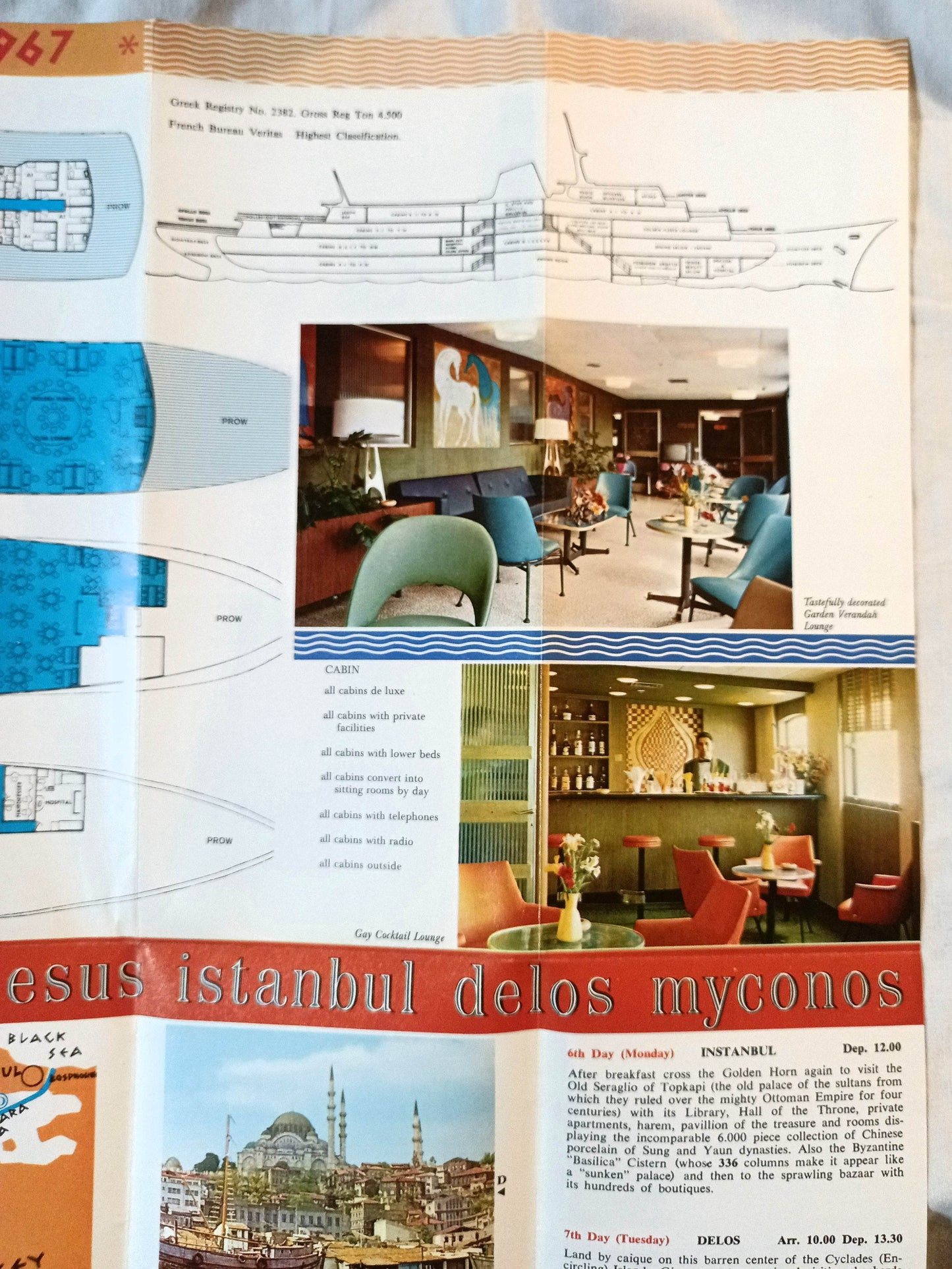 Epirotiki Lines mts Argonaut mts Jason 7-Day Golden Fleece Cruises 1967 - TulipStuff