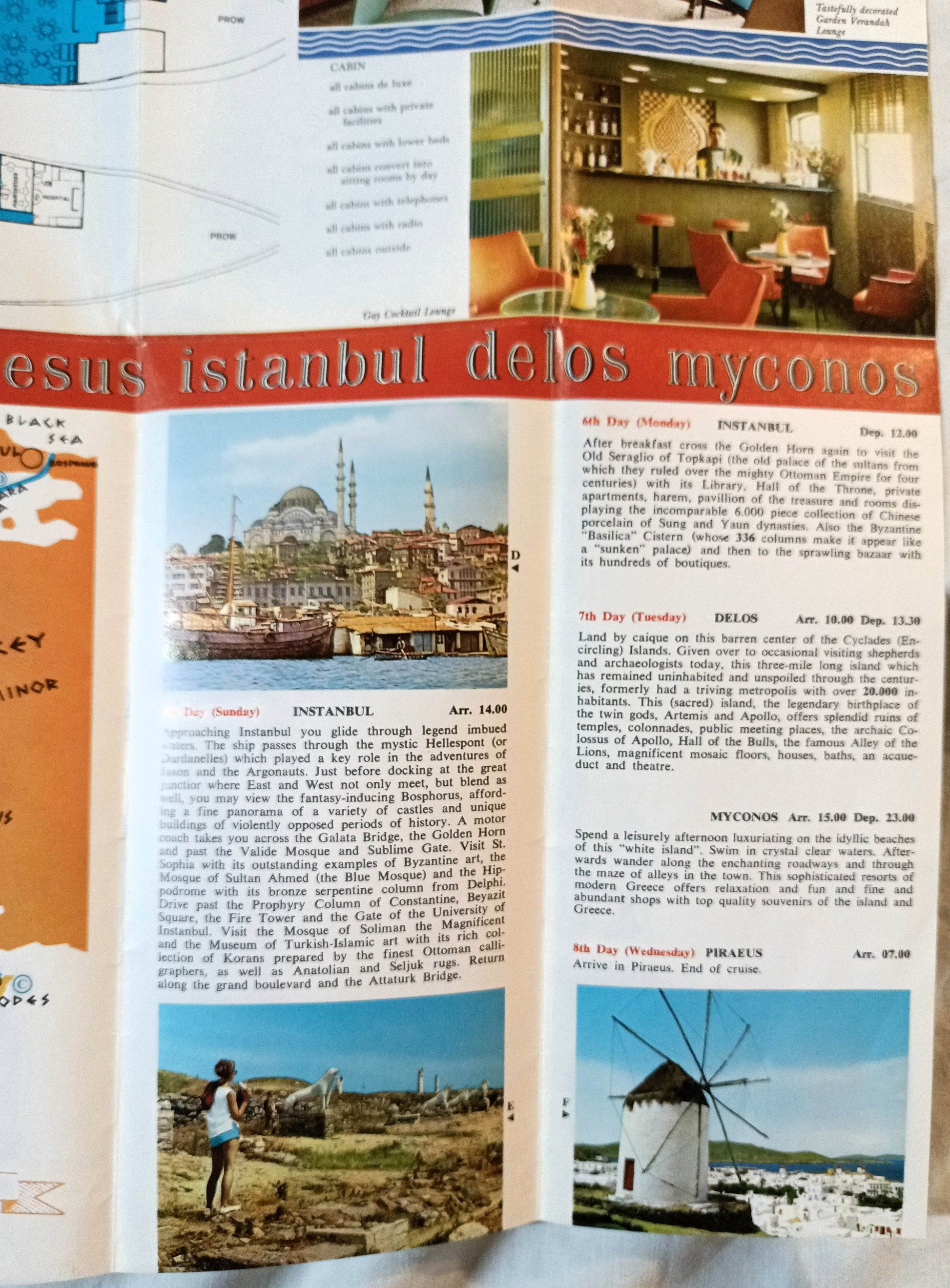 Epirotiki Lines mts Argonaut mts Jason 7-Day Golden Fleece Cruises 1967 - TulipStuff