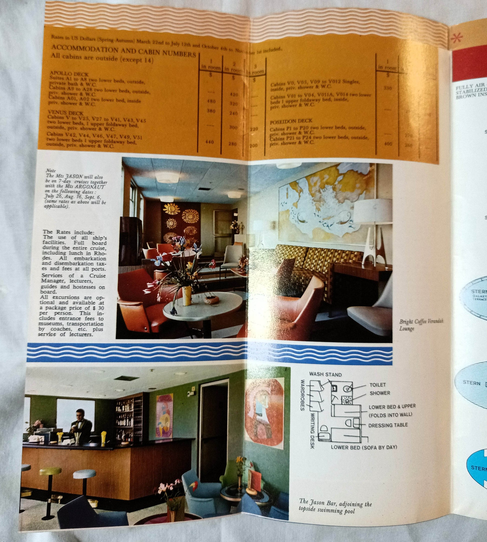 Epirotiki Lines mts Argonaut mts Jason 7-Day Golden Fleece Cruises 1967 - TulipStuff