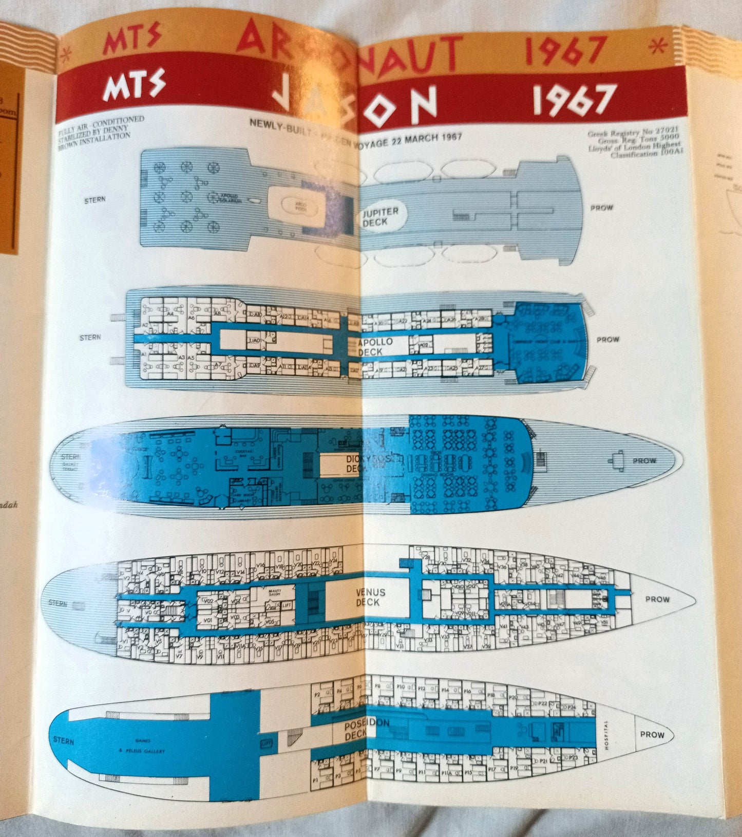 Epirotiki Lines mts Argonaut mts Jason 7-Day Golden Fleece Cruises 1967 - TulipStuff