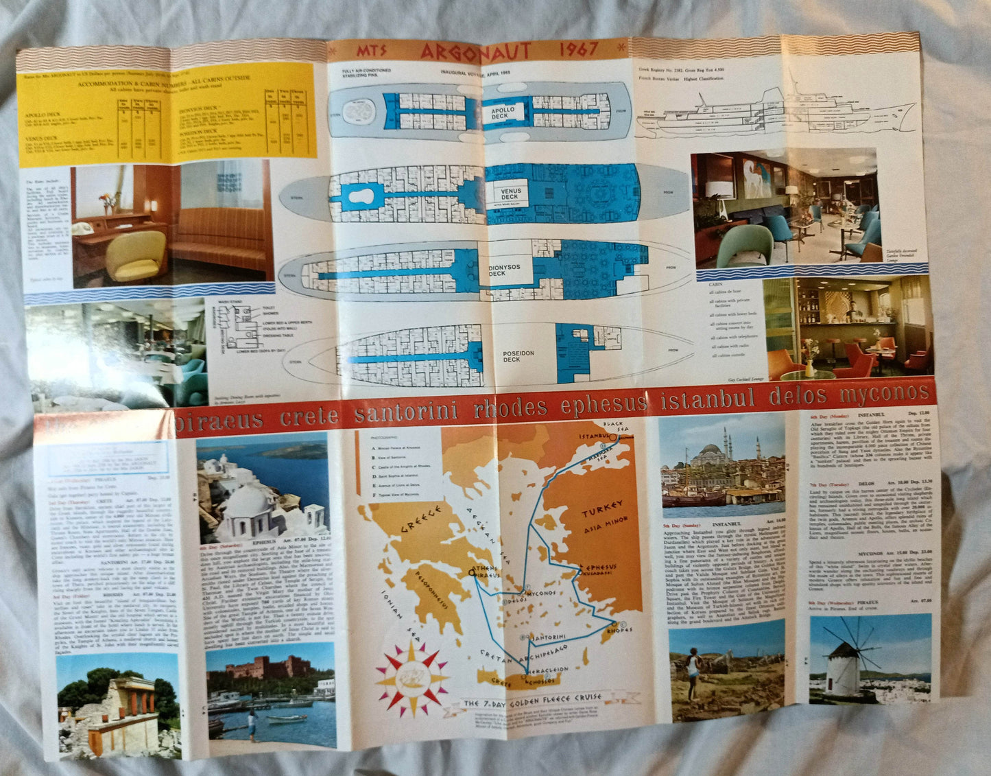Epirotiki Lines mts Argonaut mts Jason 7-Day Golden Fleece Cruises 1967 - TulipStuff