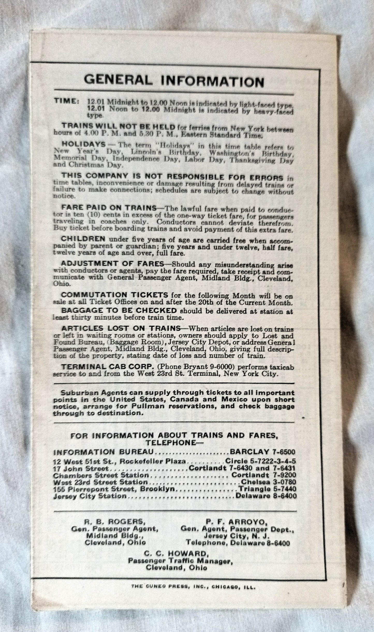 Erie Railroad 1938 Suburban Timetables Mainline Newark Bergen Co RR - TulipStuff