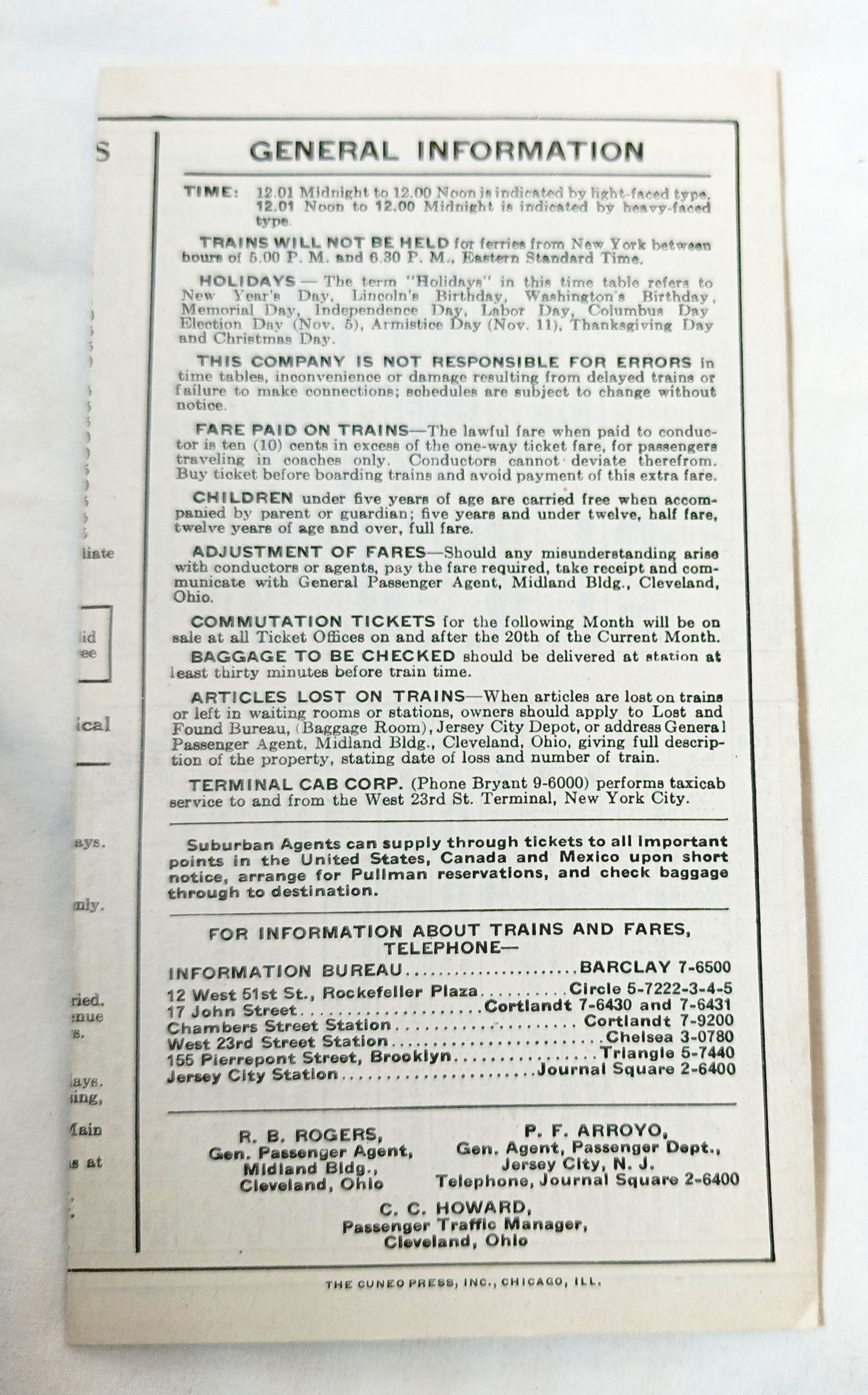 Erie Railroad 1940 Suburban Timetables Mainline Newark Branch Bergen - TulipStuff
