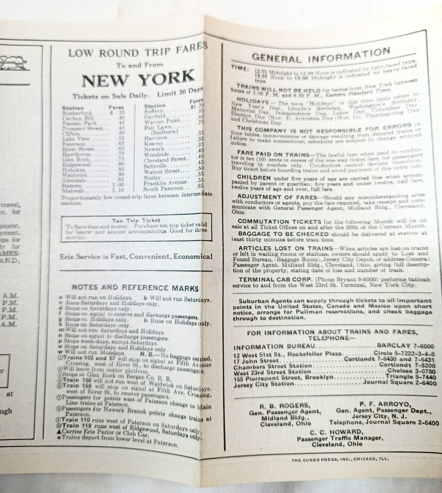 Erie Railroad 1940 Suburban Timetables Mainline Newark Branch Bergen - TulipStuff