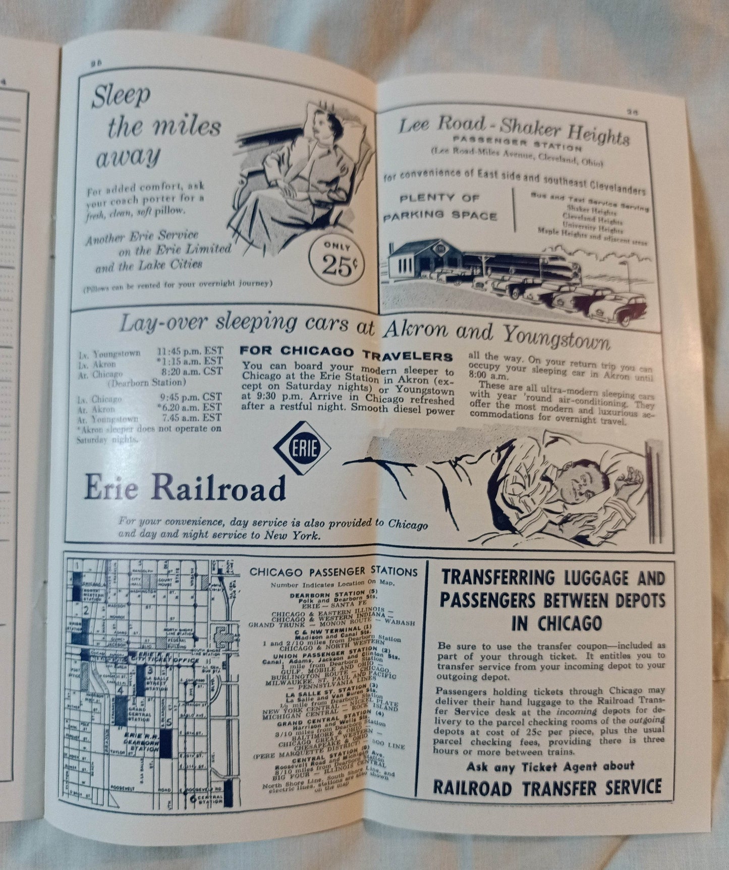 Erie Railroad Passenger Train Schedules Time Tables January 1959 - TulipStuff