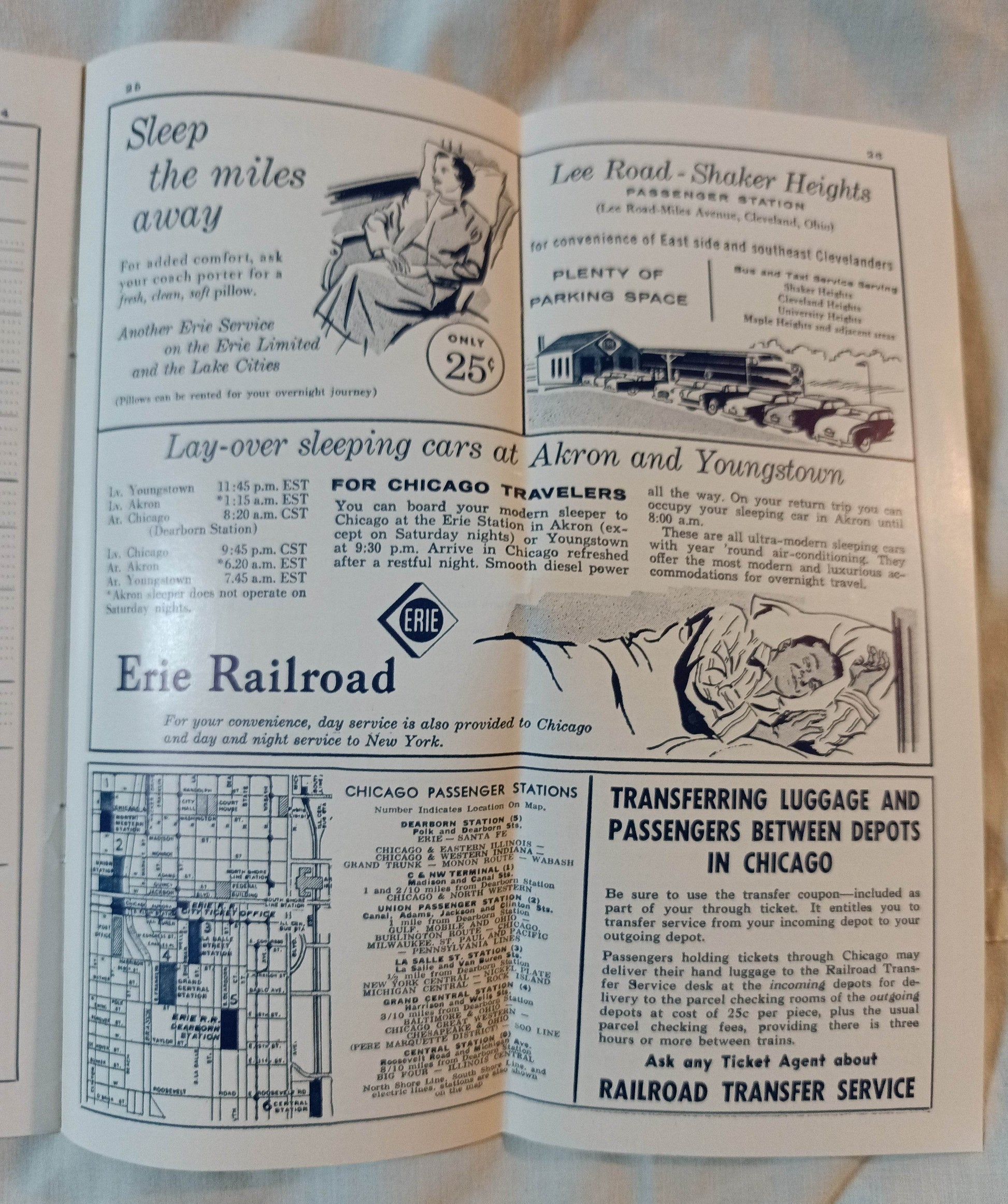 Erie Railroad Passenger Train Schedules Time Tables January 1959 - TulipStuff