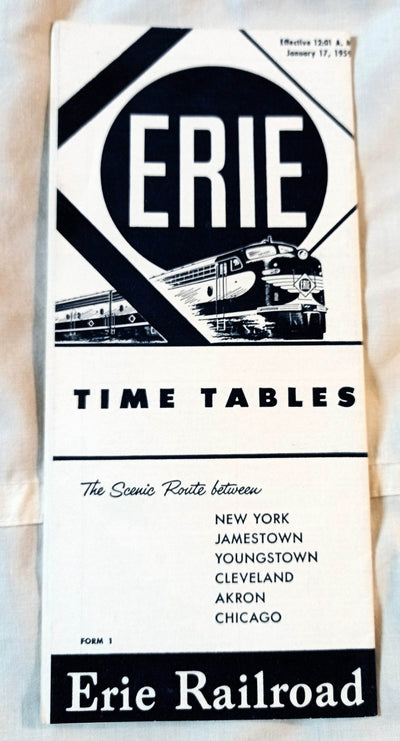 Erie Railroad Passenger Train Schedules Time Tables January 1959 - TulipStuff