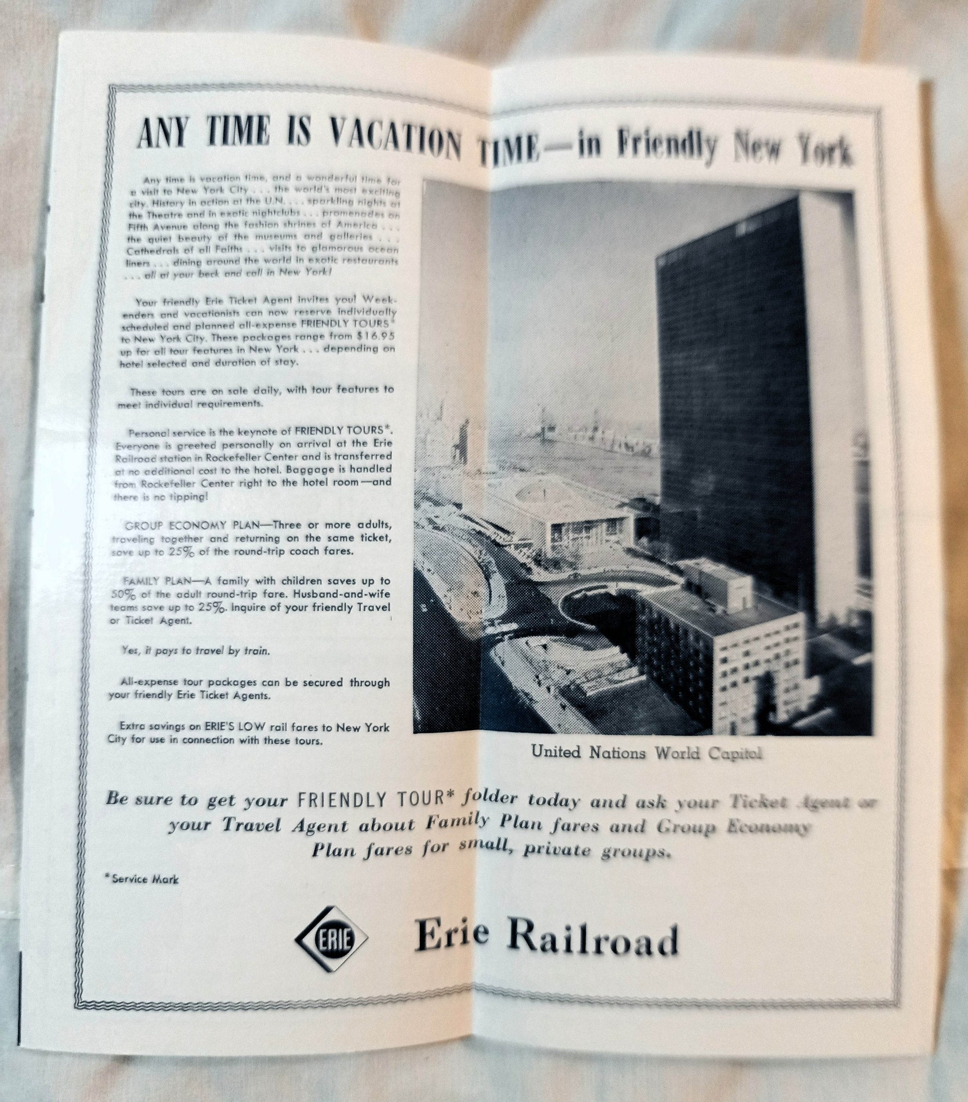Erie Railroad Passenger Train Schedules Time Tables January 1959 - TulipStuff