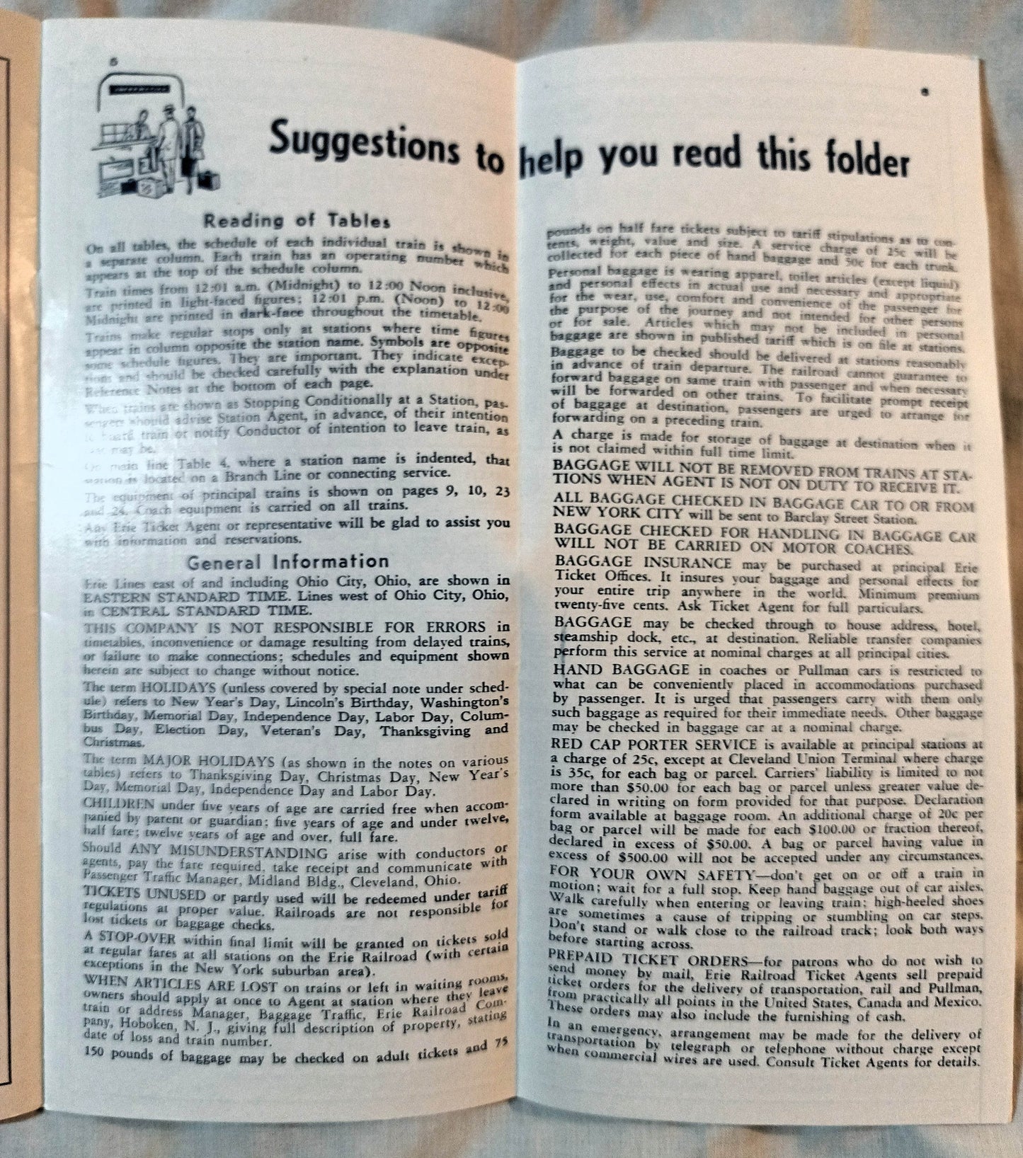 Erie Railroad Passenger Train Schedules Time Tables January 1959 - TulipStuff