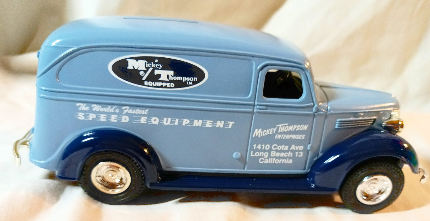 Ertl #2090 Mickey Thompson 1938 Chevrolet Panel Truck Bank w/Key - Tuliptuff