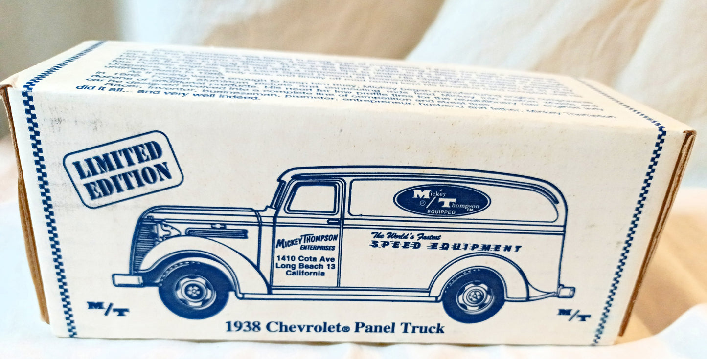 Ertl #2090 Mickey Thompson 1938 Chevrolet Panel Truck Bank w/Key - Tuliptuff