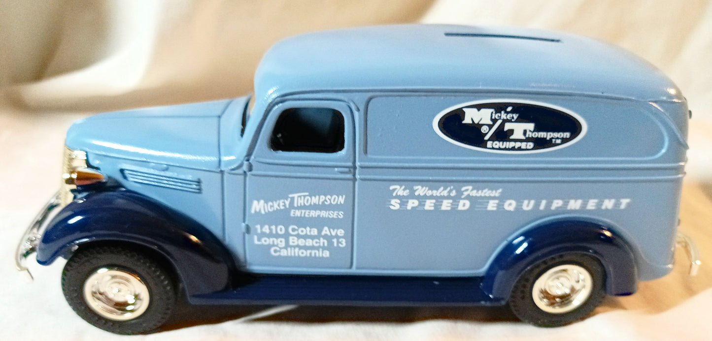 Ertl #2090 Mickey Thompson 1938 Chevrolet Panel Truck Bank w/Key - Tuliptuff