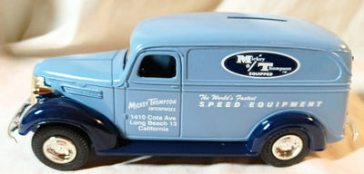 Ertl #2090 Mickey Thompson 1938 Chevrolet Panel Truck Bank w/Key - Tuliptuff