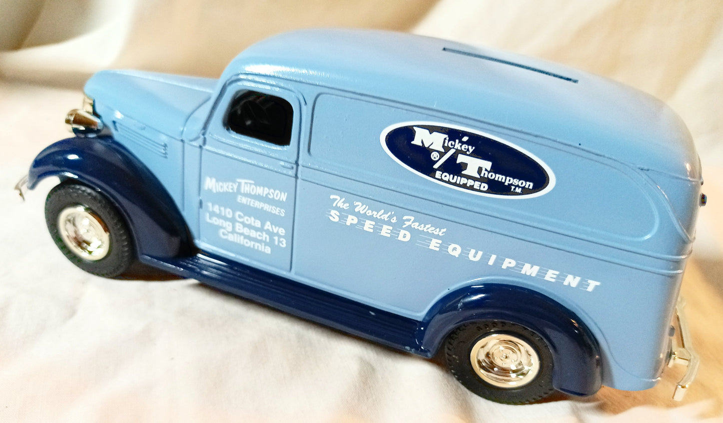 Ertl #2090 Mickey Thompson 1938 Chevrolet Panel Truck Bank w/Key - Tuliptuff