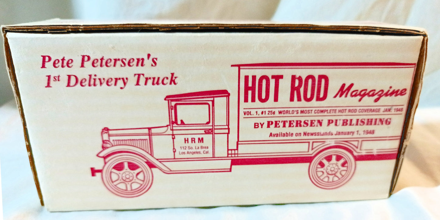Ertl 9388 Pete Petersen Hot Rod Magazine 1931 Hawkeye Truck Bank w/Key - TulipStuff