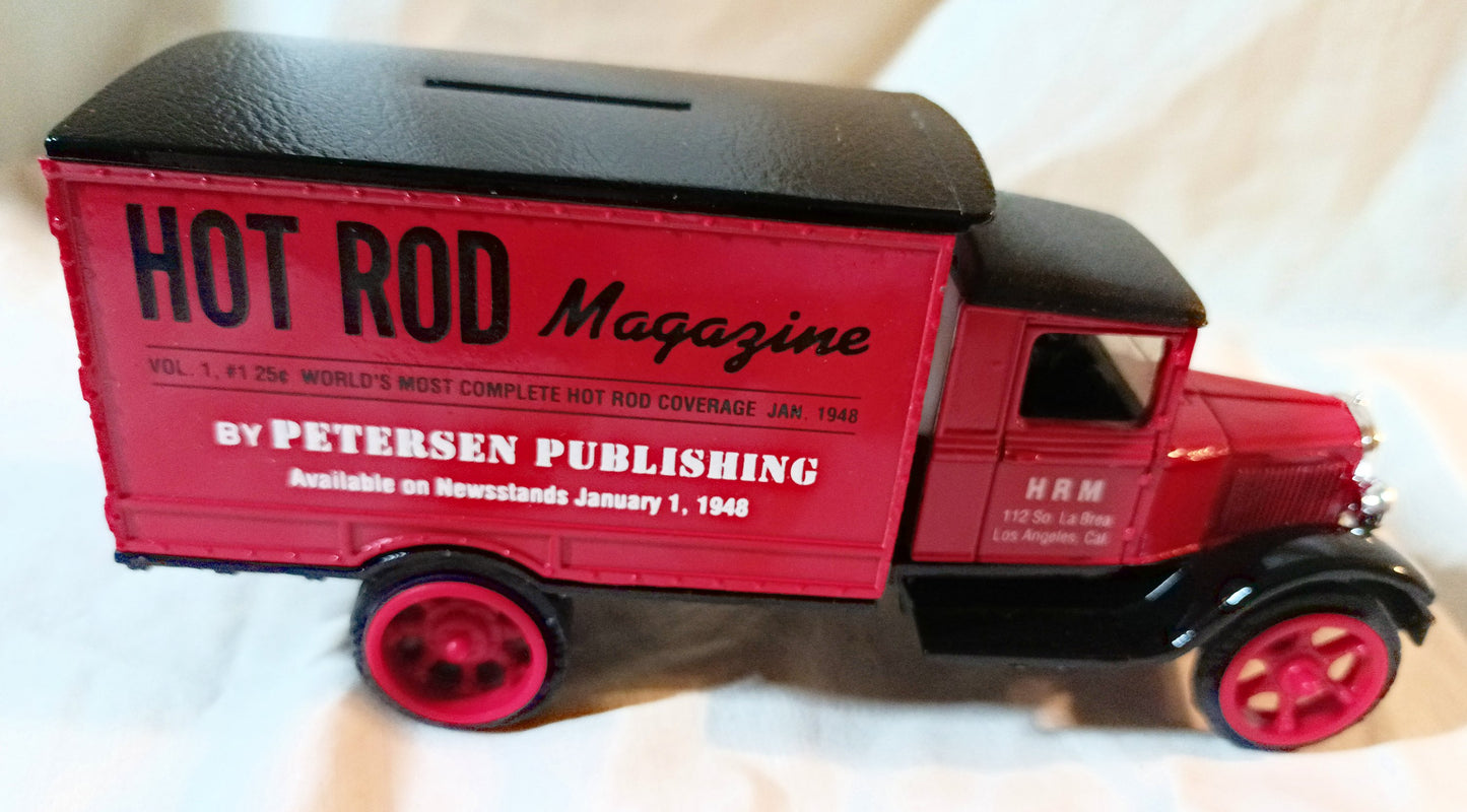 Ertl 9388 Pete Petersen Hot Rod Magazine 1931 Hawkeye Truck Bank w/Key - TulipStuff