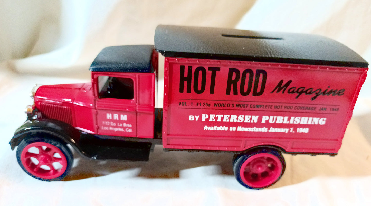 Ertl 9388 Pete Petersen Hot Rod Magazine 1931 Hawkeye Truck Bank w/Key - TulipStuff