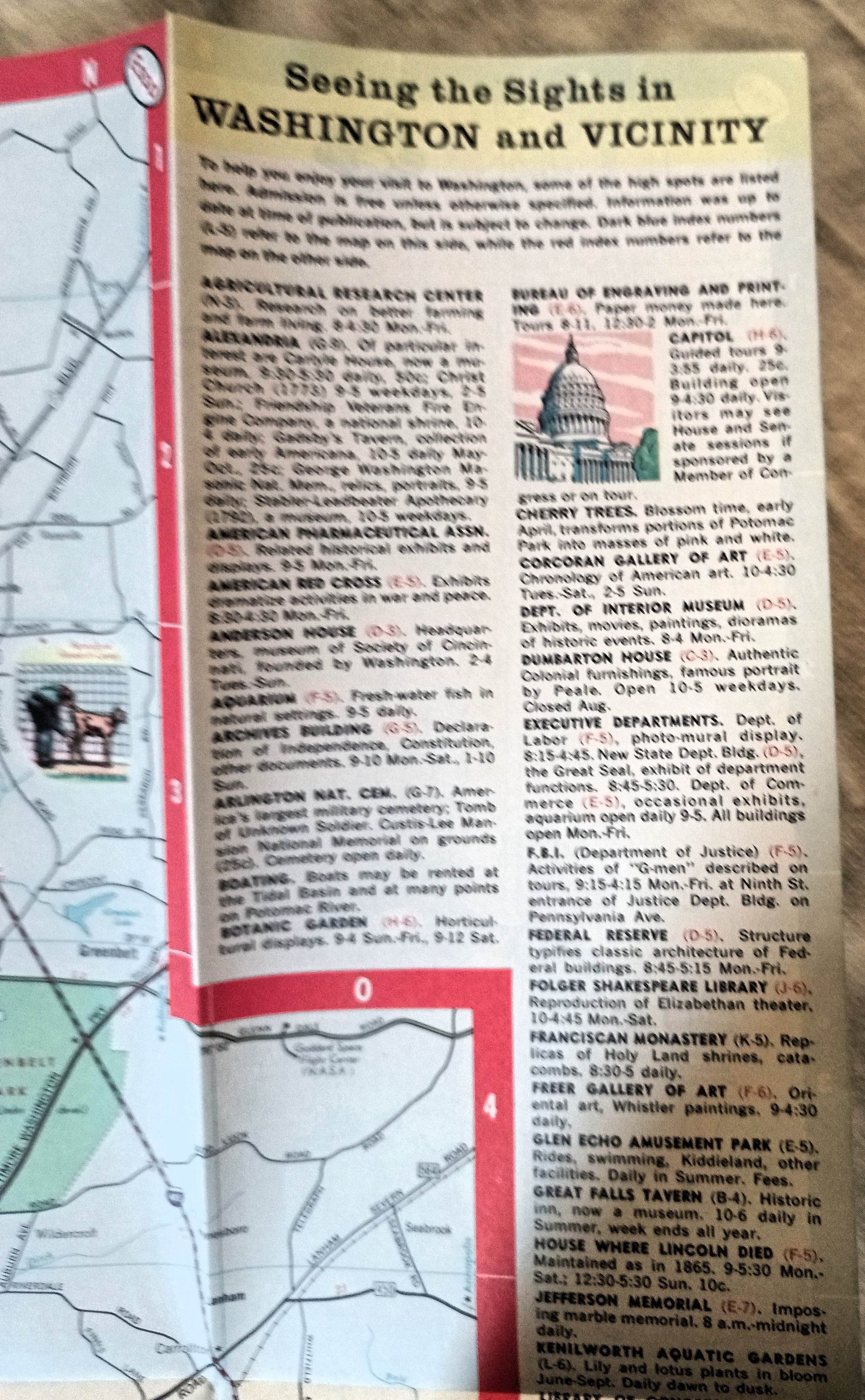 Esso Humble Oil Washington DC Map And Visitor Guide 1963 - TulipStuff