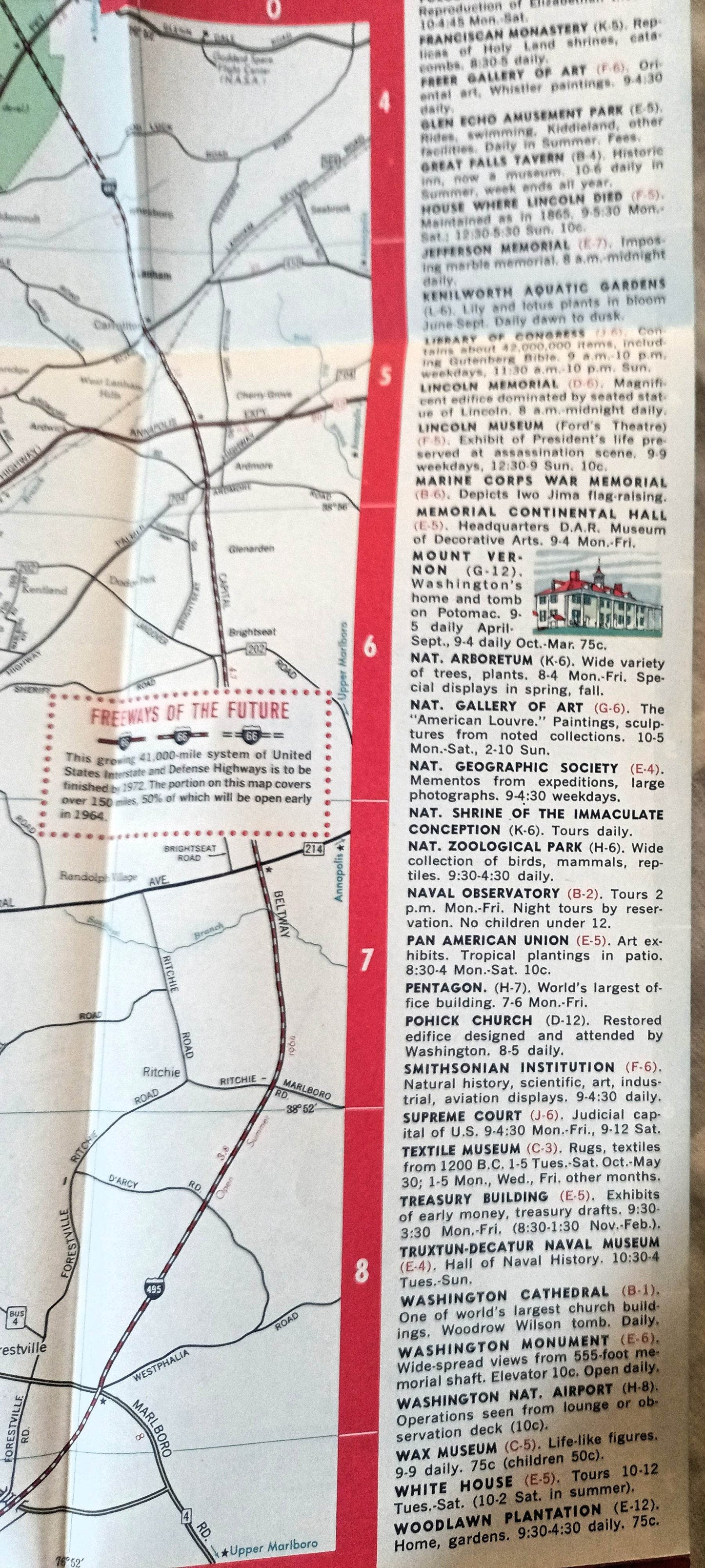 Esso Humble Oil Washington DC Map And Visitor Guide 1963 - TulipStuff