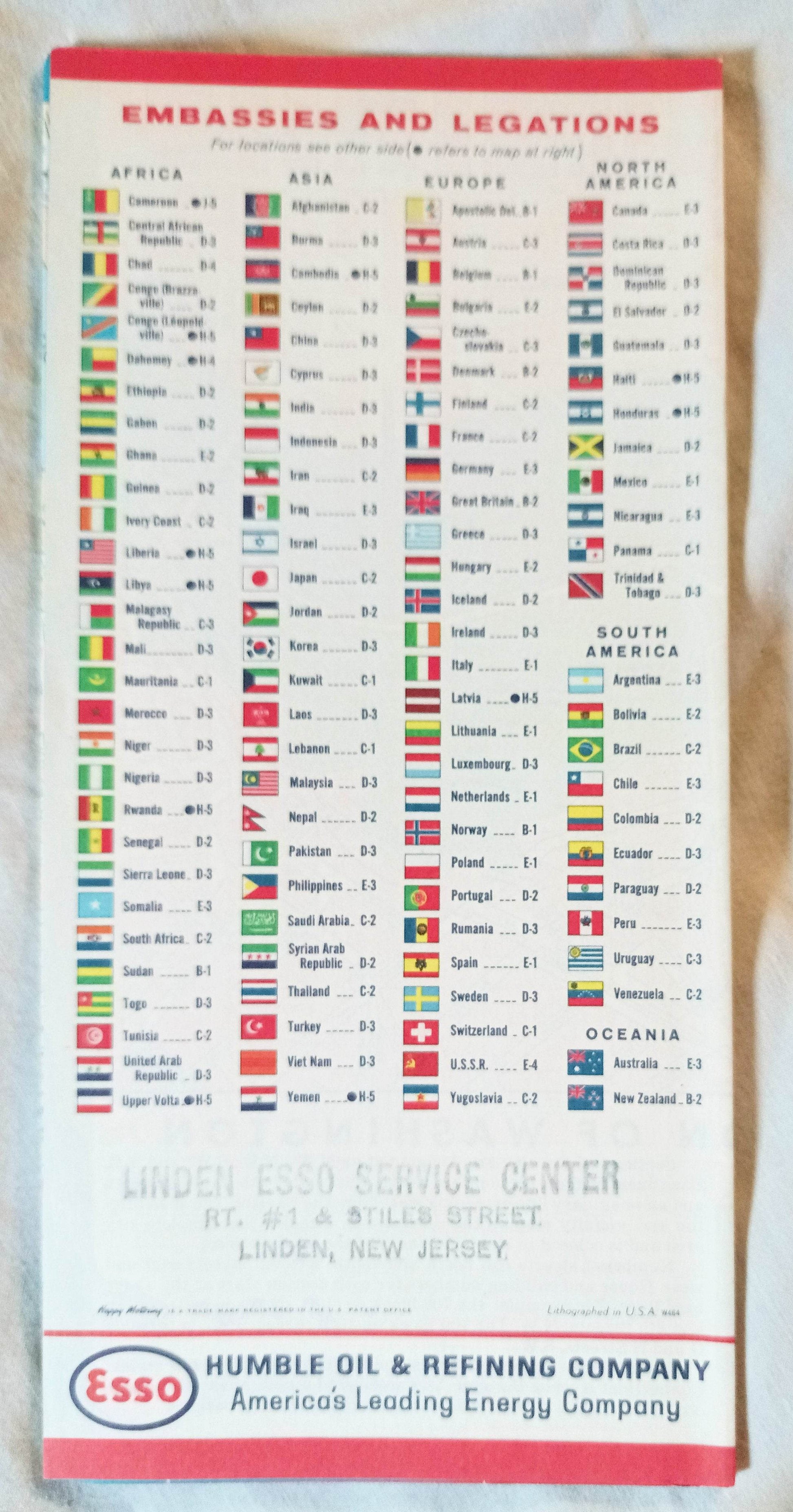 Esso Humble Oil Washington DC Map And Visitor Guide 1963 - TulipStuff