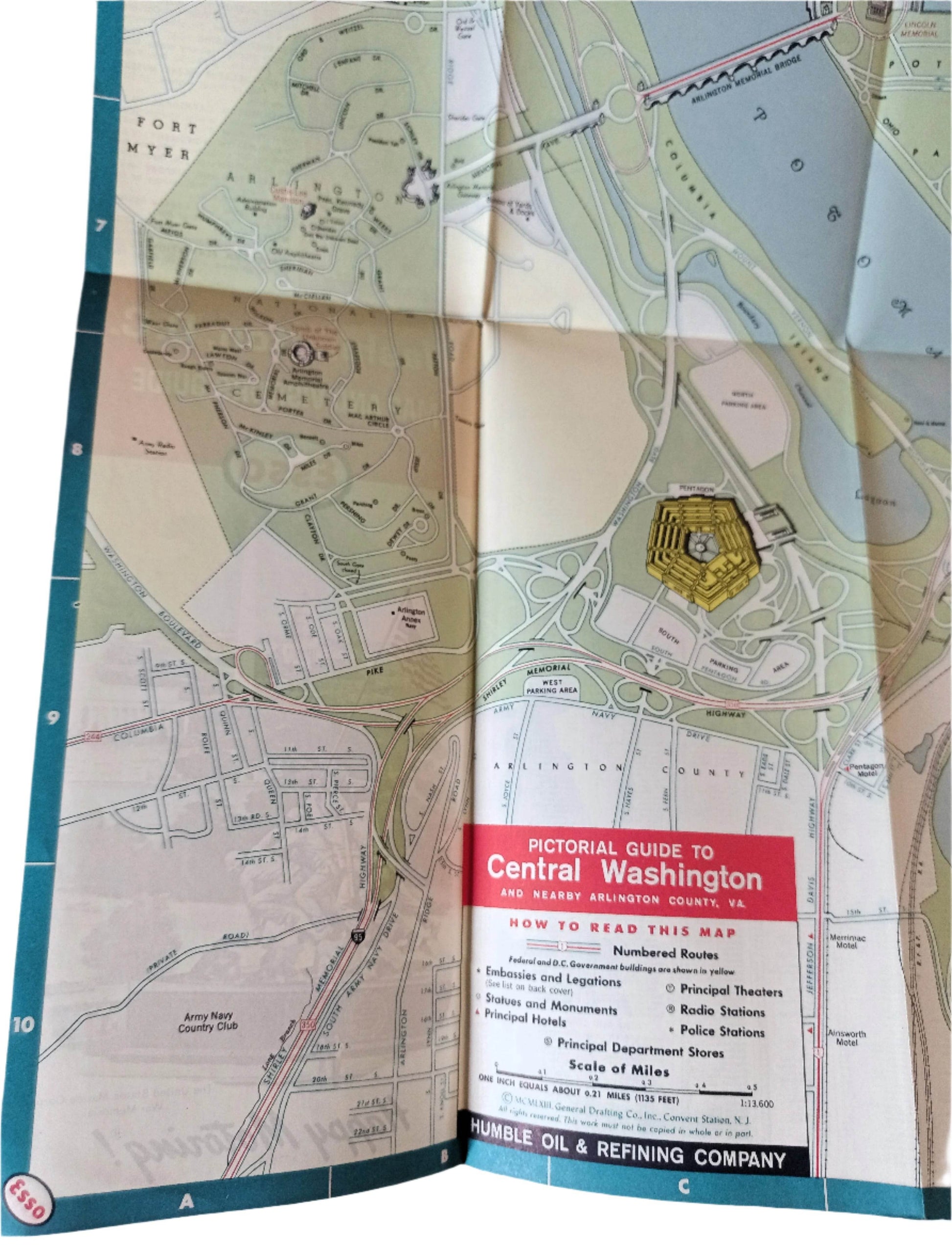 Esso Humble Oil Washington DC Map And Visitor Guide 1963 - TulipStuff