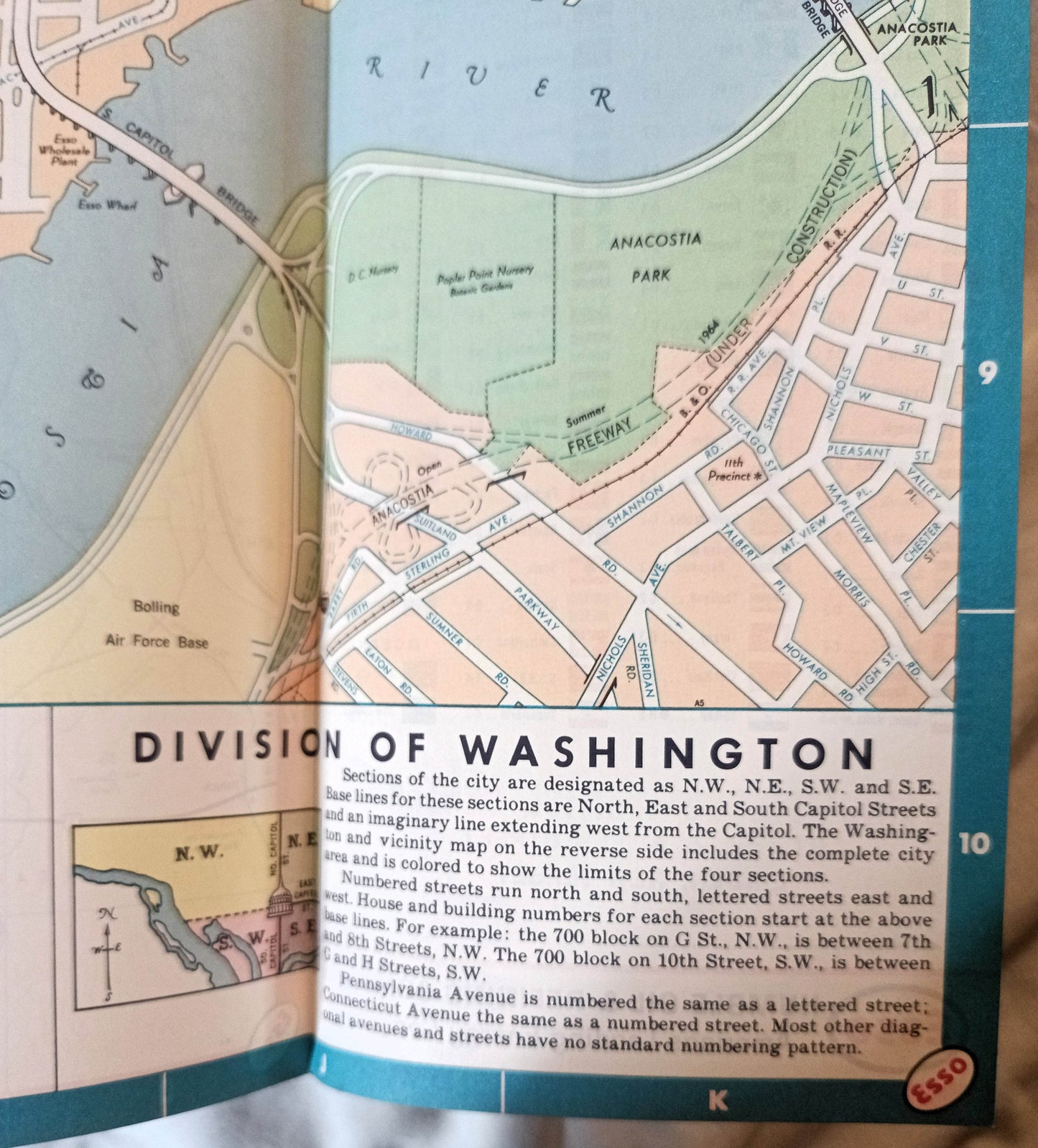 Esso Humble Oil Washington DC Map And Visitor Guide 1963 - TulipStuff