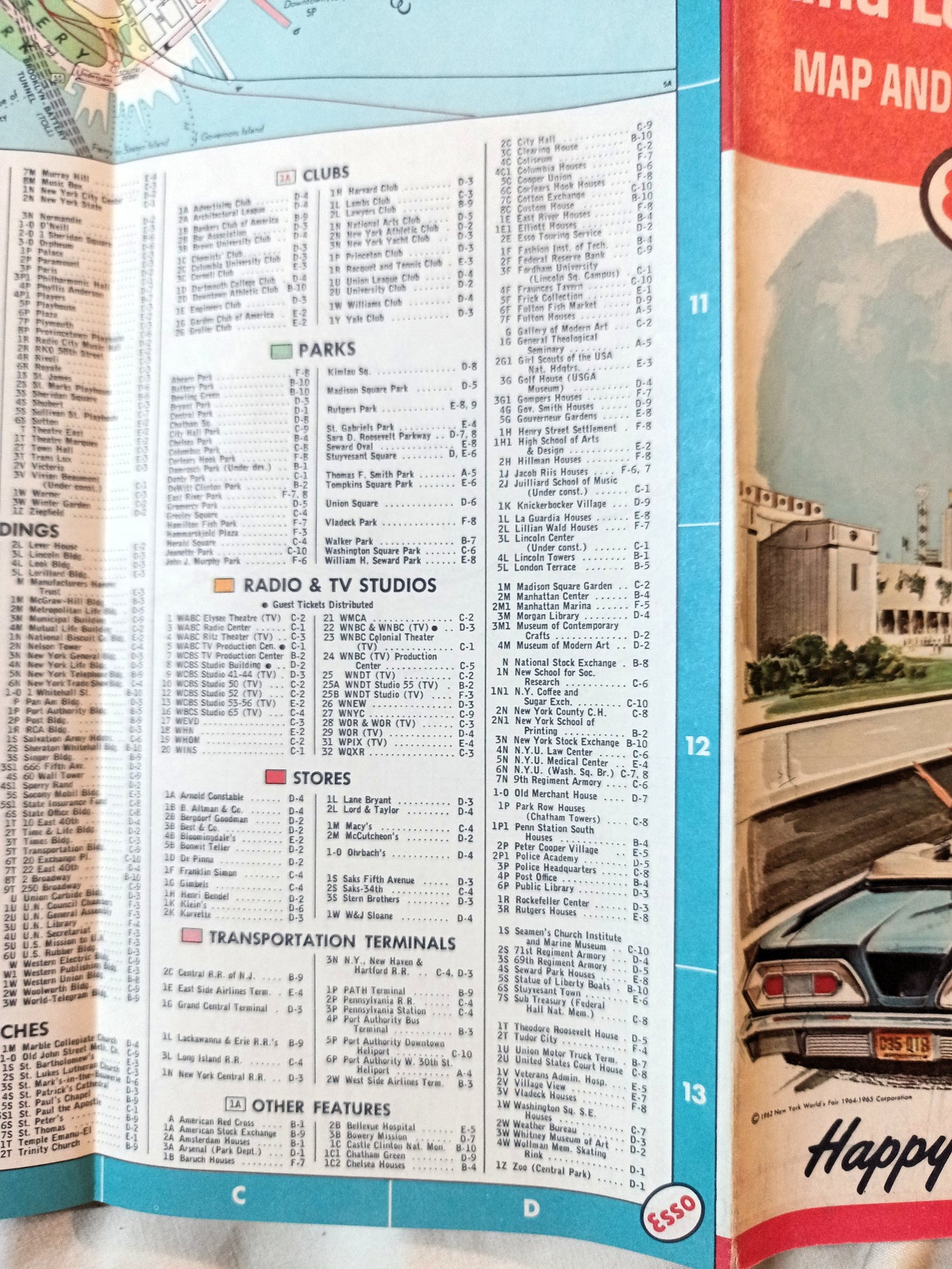 Esso New York City Long Island Map And Visitor Guide World's Fair 1964 - TulipStuff