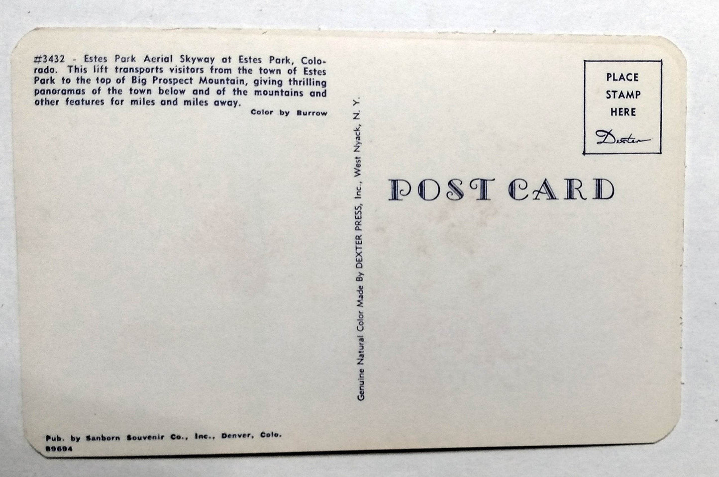 Estes Park Aerial Tramway Rocky Mountain Natl Park Colorado 1950's - TulipStuff