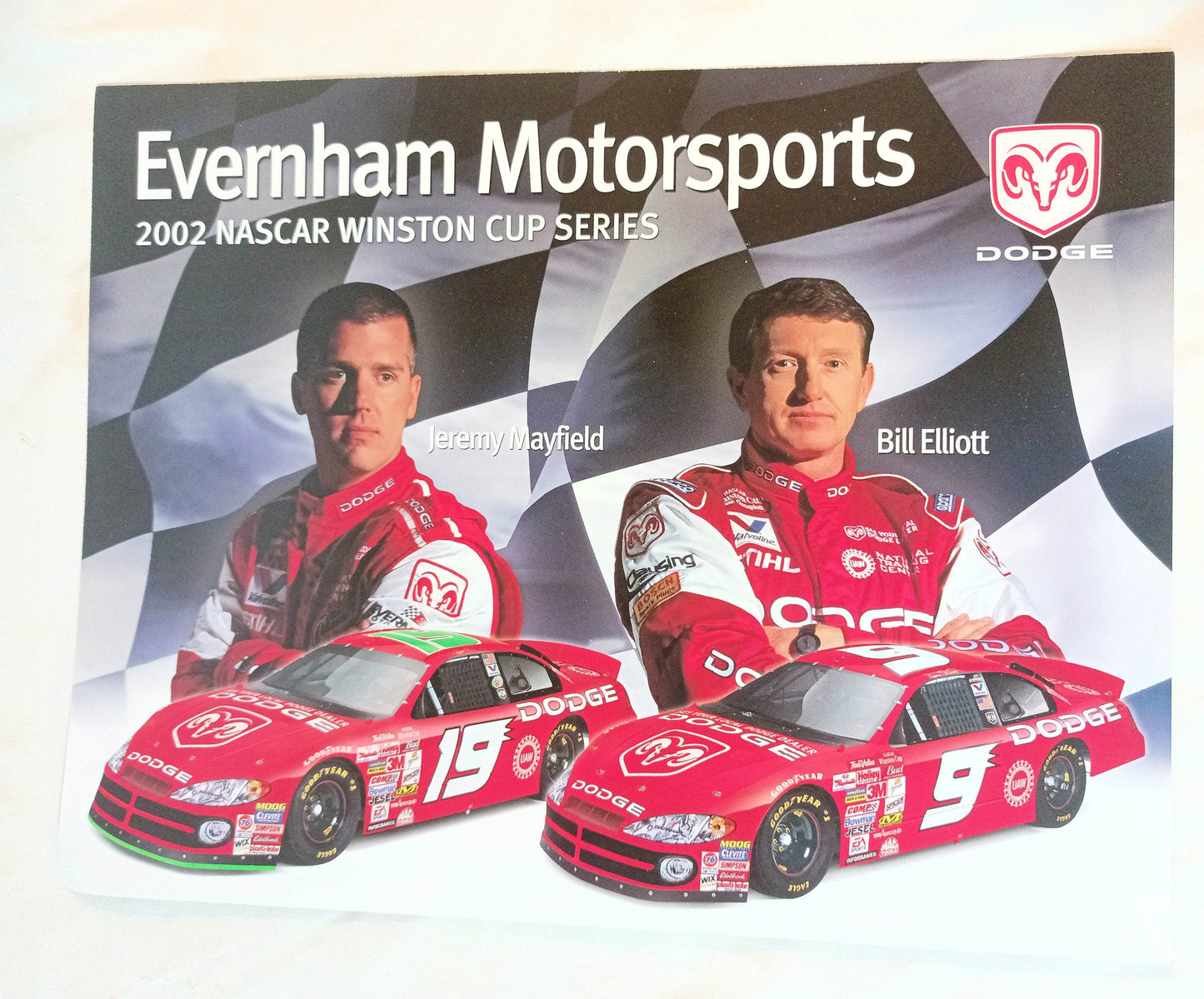 Evernham Motorsports Dodge Jeremy Mayfield Bill Elliott 2002 Photo Card - TulipStuff
