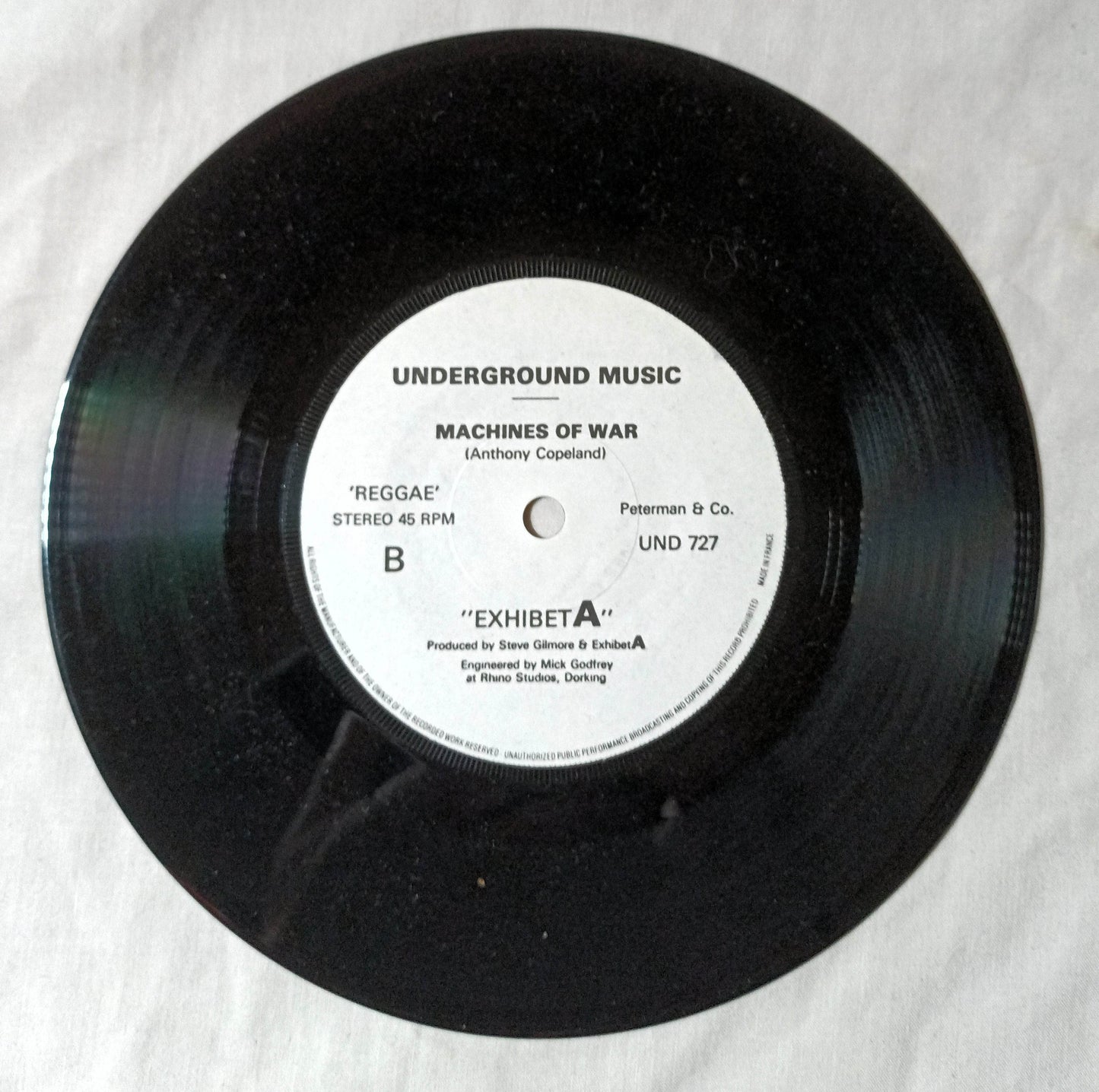 Exhibet A High Technology b/w Machines of War Vinyl 7" UK 1981 - TulipStuff